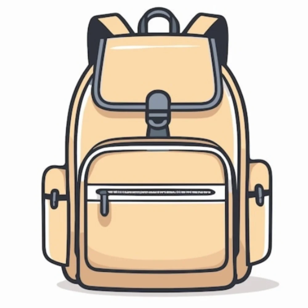 > Plaid Tan and Black Backpack